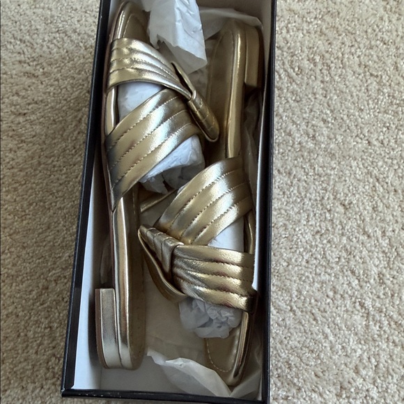 Talbots Metallic Gold Slide Sandals - Picture 5 of 7